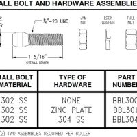 Heavy Duty Bolt Chart. FEI Conveyors.