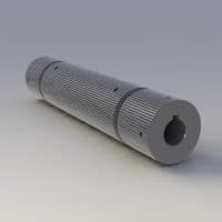 Flat knurled face conveyor pulley with double V. FEI Conveyors.