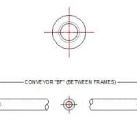 Diagram for roller shaft. FEI Conveyors.