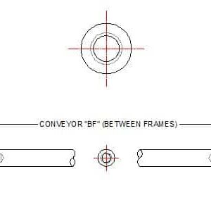 Diagram for roller shaft. FEI Conveyors.
