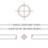 Diagram for roller shaft. FEI Conveyors.