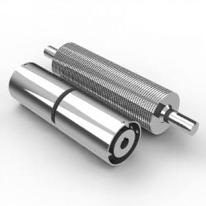 Stainless steel conveyor pulleys. FEI Conveyors.