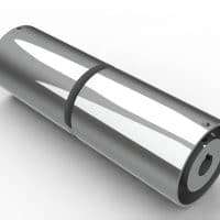 Stainless steel V-guide conveyor pulley. FEI Conveyors.